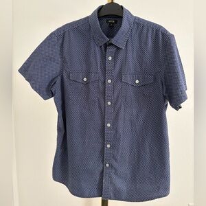 Apt. 9 Men's Navy Patterned Button Down Shirt